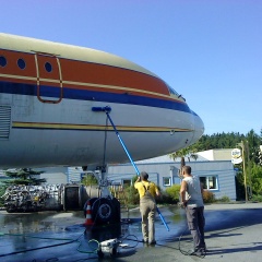 Flugzeugreinigung